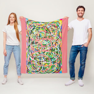 Hula hoop mehrfarbig auf lachsrosa fleecedecke