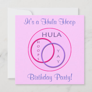 Hula Hoop Pink Lila Kindergeburtstag Party Einladung
