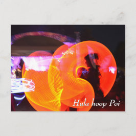 Hula hoop Poi twirler Postkarte