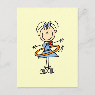 Hula Hoop Strichmännchen T - Shirt und Geschenke Postkarte