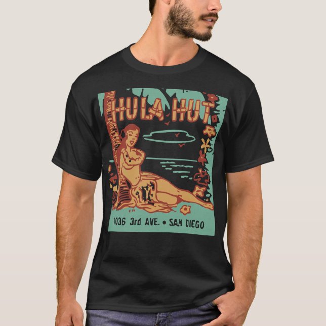 Hula Hut Vintag Tiki Americana T - Shirt classique (Vorderseite)