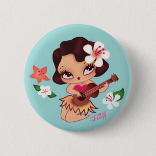 Hula Lulu spielt Ukelele Button