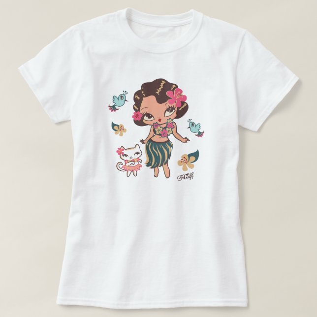 Hula Lulu Tanz Tee Shirt (Design vorne)