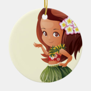 Hula Mädchen Keramikornament