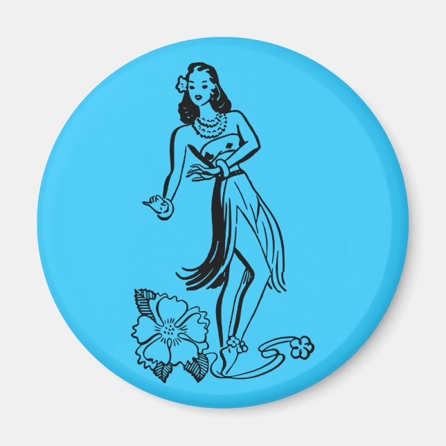 Hula-Mädchen Magnet (Vorne)