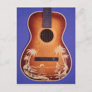 Hula-Mädchen spielt Ukulele Hübsche Gitarren-Kunst Postkarte