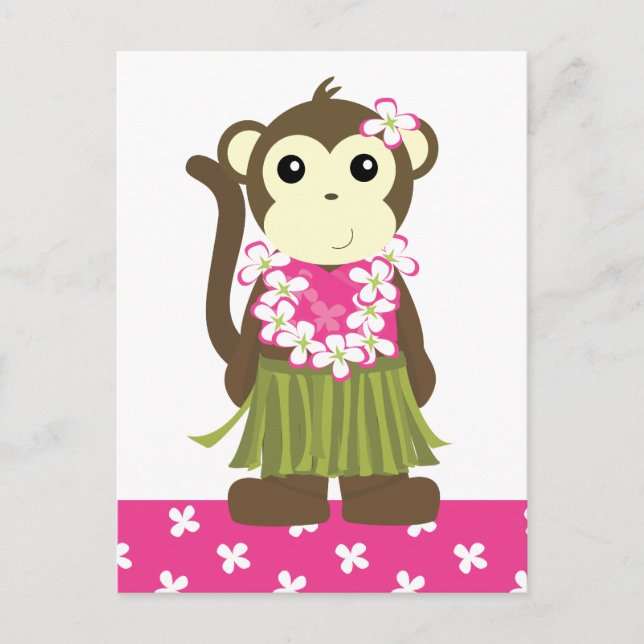Hula Monkey Postkarte (Vorderseite)