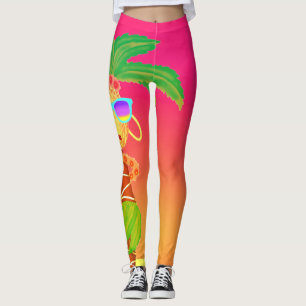 Hula Palm (Sonnenuntergang orange) Leggings