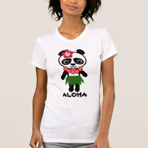 Hula Panda-Damen-Unterhemd T-Shirt