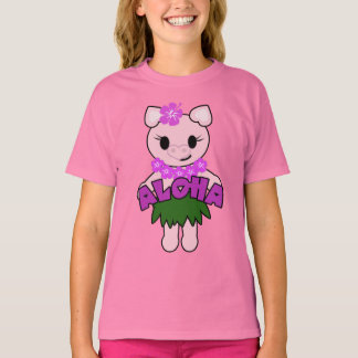 Hula Piggy Girls Baby Doll (Angepasst) T-Shirt