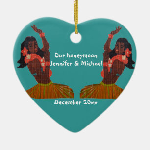 Hula-Tänzer Aloha-Hochzeitsreise-Souvenir Keramikornament