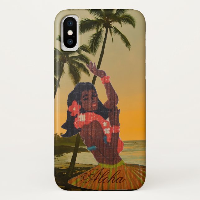 Hula Tänzer auf hawaiischem Strand Case-Mate iPhone Hülle (Rückseite)