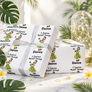 Hula-Tänzerin, die sich durch Tanz ausdrückt Geschenkpapier