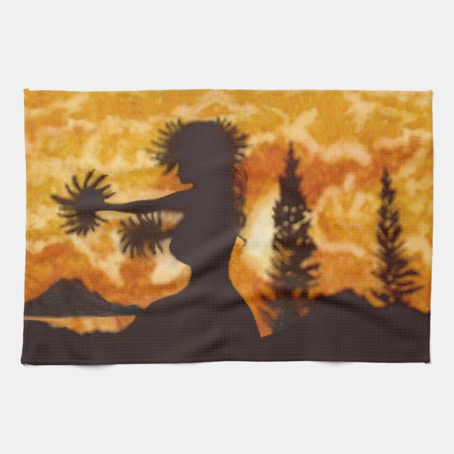 Hula-Tänzerin  Geschirrtuch (Horizontal)