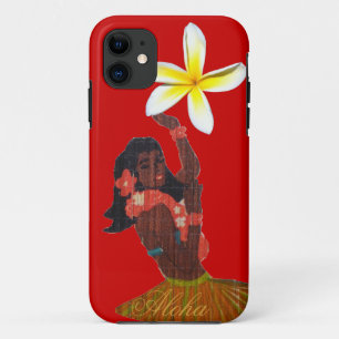 Hula Tänzerin Tropische Plumeria auf Rot Case-Mate iPhone Hülle