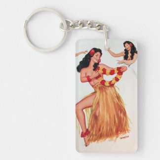 Hula-Tänzerin Vintage Pin Up Girl Schlüsselanhänge Schlüsselanhänger