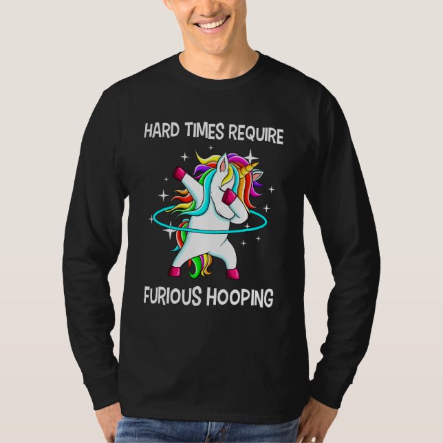 Hulahoop Hula Dabbing Hoop Unicorn Tanz Furious H T-Shirt (Vorderseite)