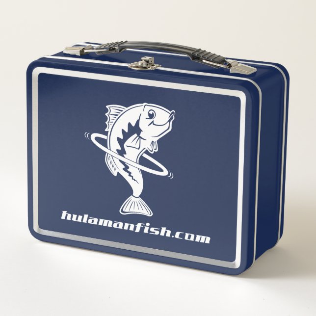 HulaMan Metall-Lunchbox Blau Metall Brotdose (Vorderseite)