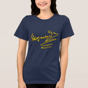 HULDIGUNG AN MOZART 3D GOLDSIGNATUR DES KOMPONIST Tri-Blend SHIRT