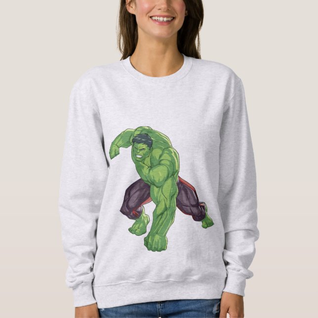 Hulk Zerquetscht Frauen Sweatshirt (Vorderseite)