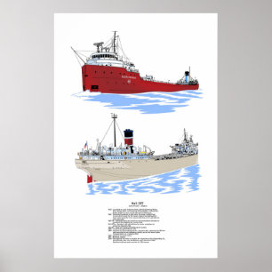 Hull 287 Great Sees Freighter History Poster