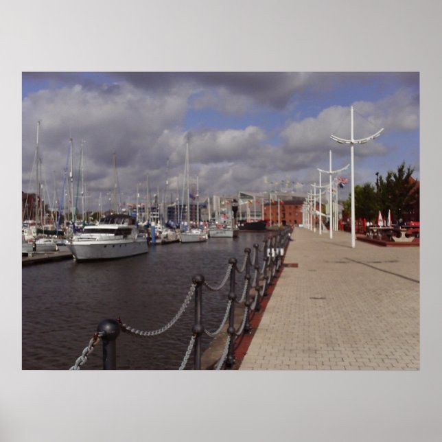 Hull City Marina Poster Print (Vorne)
