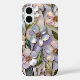Hülle für iPhone mit Blumenmotiv aus Buntglas Past