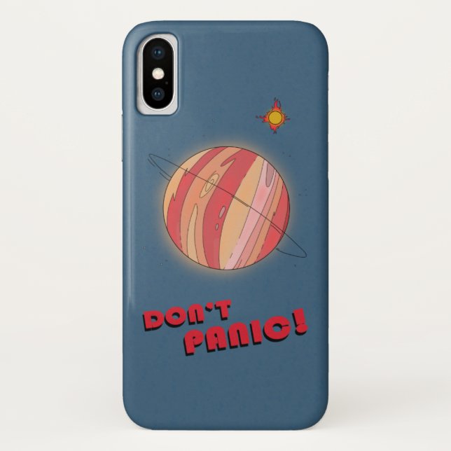 Hülle für iPhone X, Don't Panic (Rückseite)
