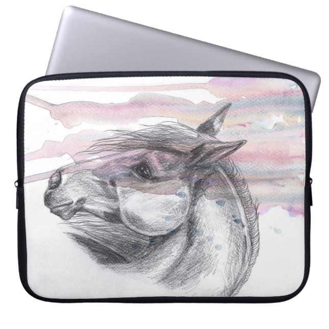 Hülse des Pferdekopf-1 Laptopschutzhülle (Vorderseite)