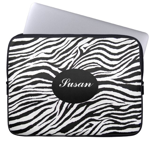 HÜLSE DES ZEBRA-PRINT-MONOGRAM-LAPTOP LAPTOPSCHUTZHÜLLE (Vorderseite)