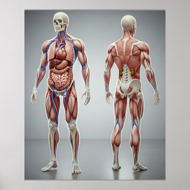 Human Body Anatomy Educational Kids Science Poster (Vorne)