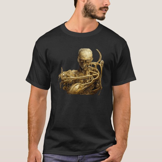 Human Body Anatomy Made Out Of Brass Instruments T-Shirt (Vorderseite)