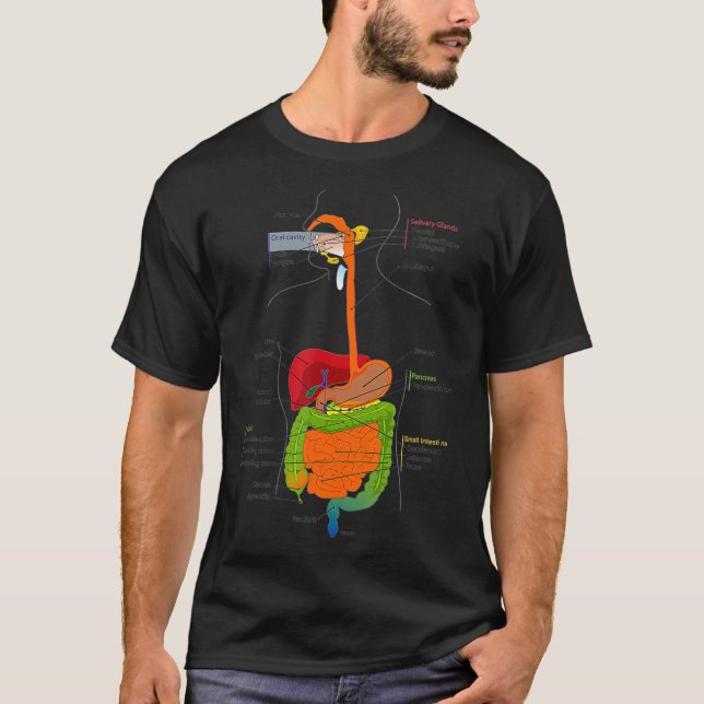 Human Body Digestive System Gastrointestinal Tract T-Shirt (Vorderseite)