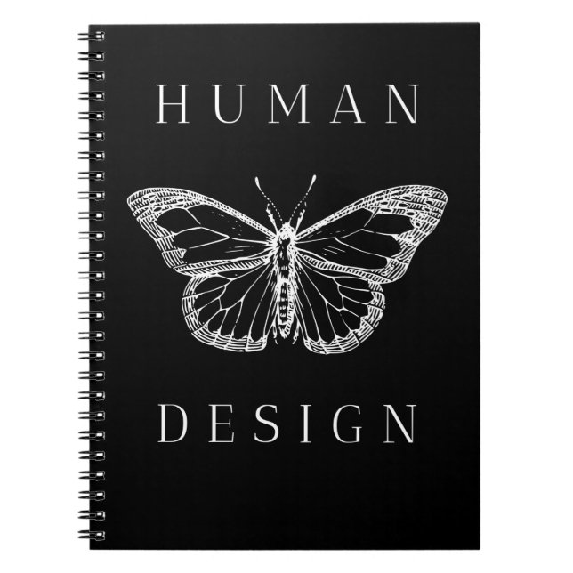 human design black with butterfly notizblock (Vorderseite)