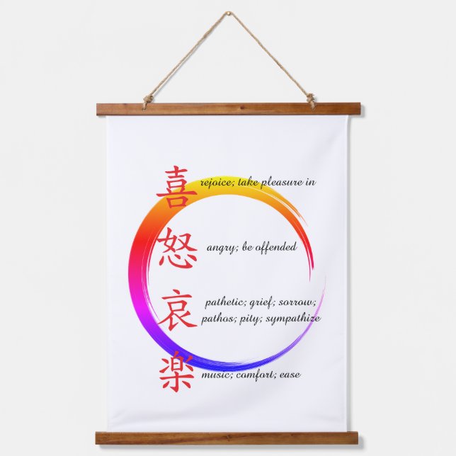 human emotions  wandteppich mit holzrahmen (Vorderseite)