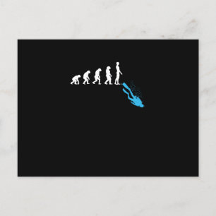 Human Evolution Funny Scuba Diving Diver Graphic Feiertagspostkarte