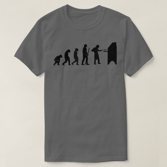 Human Evolution Pizza Delivery Guy Eating Pizza It T-Shirt (Design vorne)