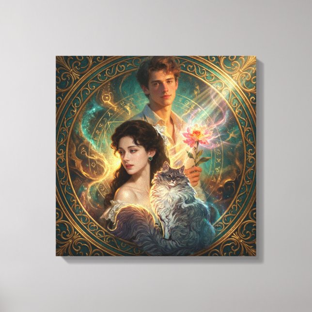 Human Form, Feline Soul – Mystic Cat Wall Art Leinwanddruck (Vorderseite)