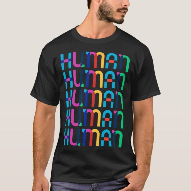 HUMAN Gay Pride Month Transgender Rainbow LGBTQ 2 T-Shirt (Vorderseite)