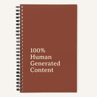 Human Generated Content Anti AI Notebook Notizbuch