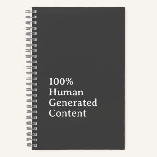 Human Generated Content Anti AI Notebook Notizbuch