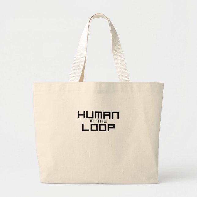 Human in the Loop Minimalist Jumbo-Tasche Jumbo Stoffbeutel (Vorne)