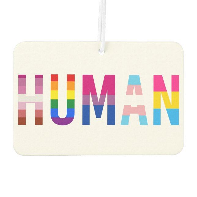 HUMAN LGBT Flag Gay Pride Monat Transgender Autolufterfrischer (Rückseite)