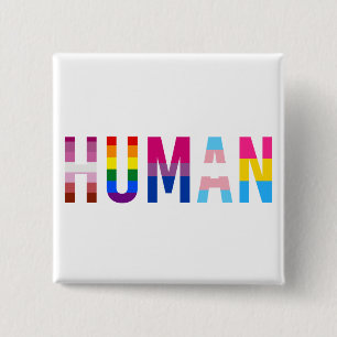 HUMAN LGBT Flag Gay Pride Monat Transgender Button
