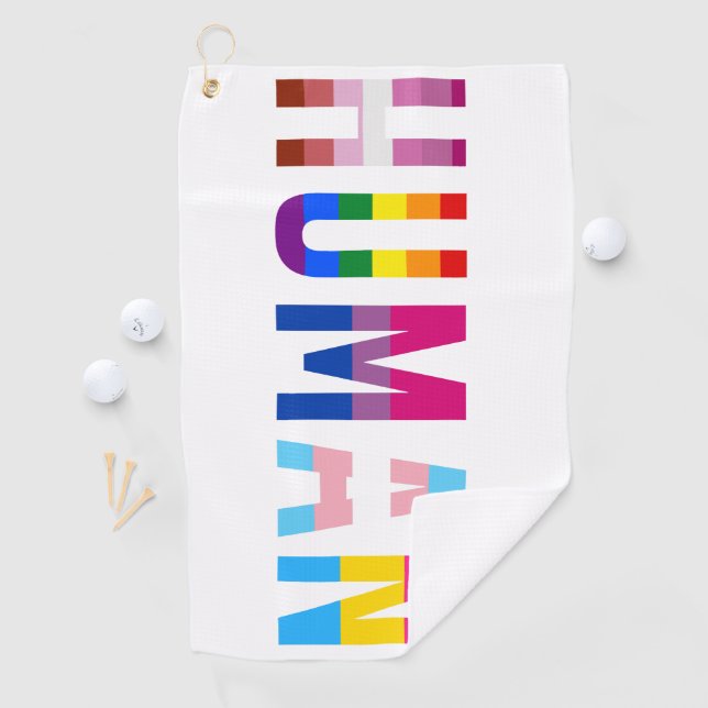 HUMAN LGBT Flag Gay Pride Monat Transgender Golfhandtuch (Insitu)