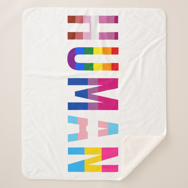 HUMAN LGBT Flag Gay Pride Monat Transgender Sherpadecke (Vorderseite)