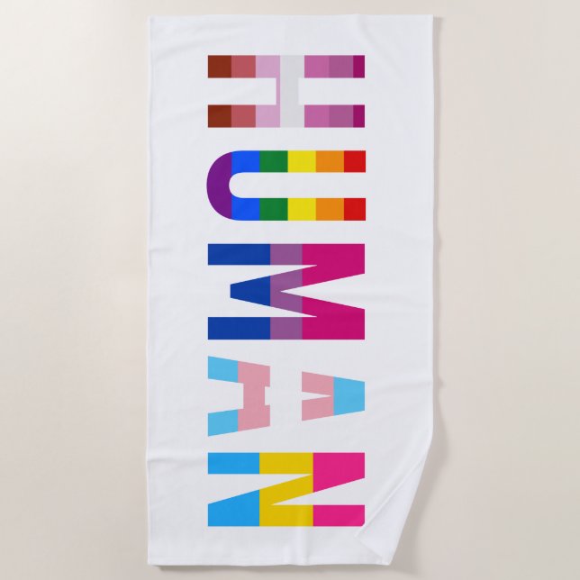 HUMAN LGBT Flag Gay Pride Monat Transgender Strandtuch (Vorderseite)