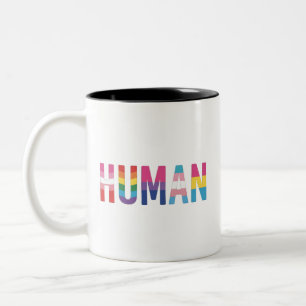 HUMAN LGBT-Flagge Gay-Pride-Monat Transgender Zweifarbige Tasse