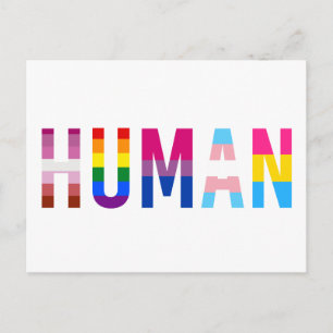 HUMAN LGBT-Flagge Gay Pride Month Transgender Postkarte