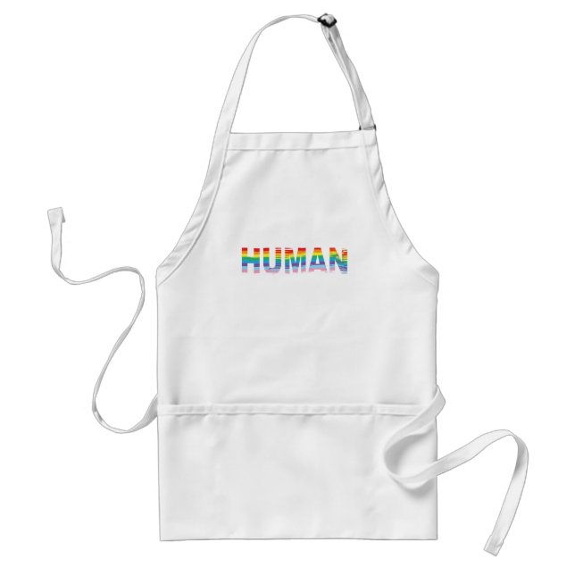 HUMAN LGBTQIA-Regenbogenflagge, Buchstabe Cool Schürze (Vorne)
